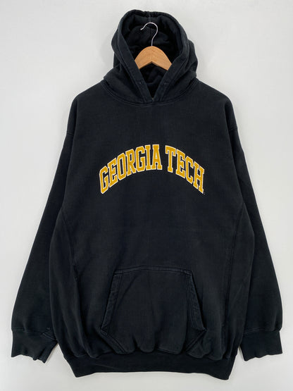 Vintage GEORGIA TECH Size XL Vintage College Hoodie Sweat-Shirt / A7159