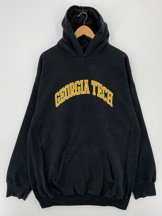 Vintage GEORGIA TECH Size XL Vintage College Hoodie Sweat-Shirt / A7159