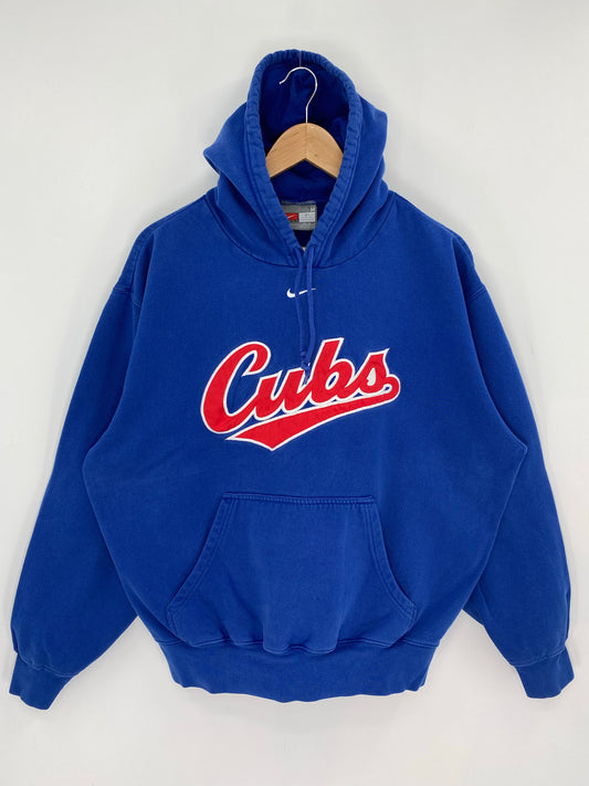 00' NIKE CHICAGO CUBS Size M Vintage MLB Hoodie Sweat-Shirt / K8542