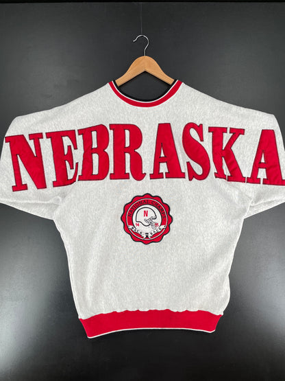 90's NEBRASKA Made in USA Size L Vintage College Sweat-Shirt / E6245S