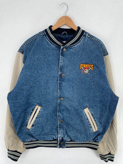 Vintage PITTSBURGH PIRATES Size L Denim Jacket / E765