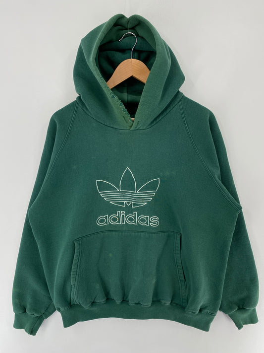 .90's ADIDAS Made in USA Size M Vintage Hoodie Sweat-Shirt / E5647S