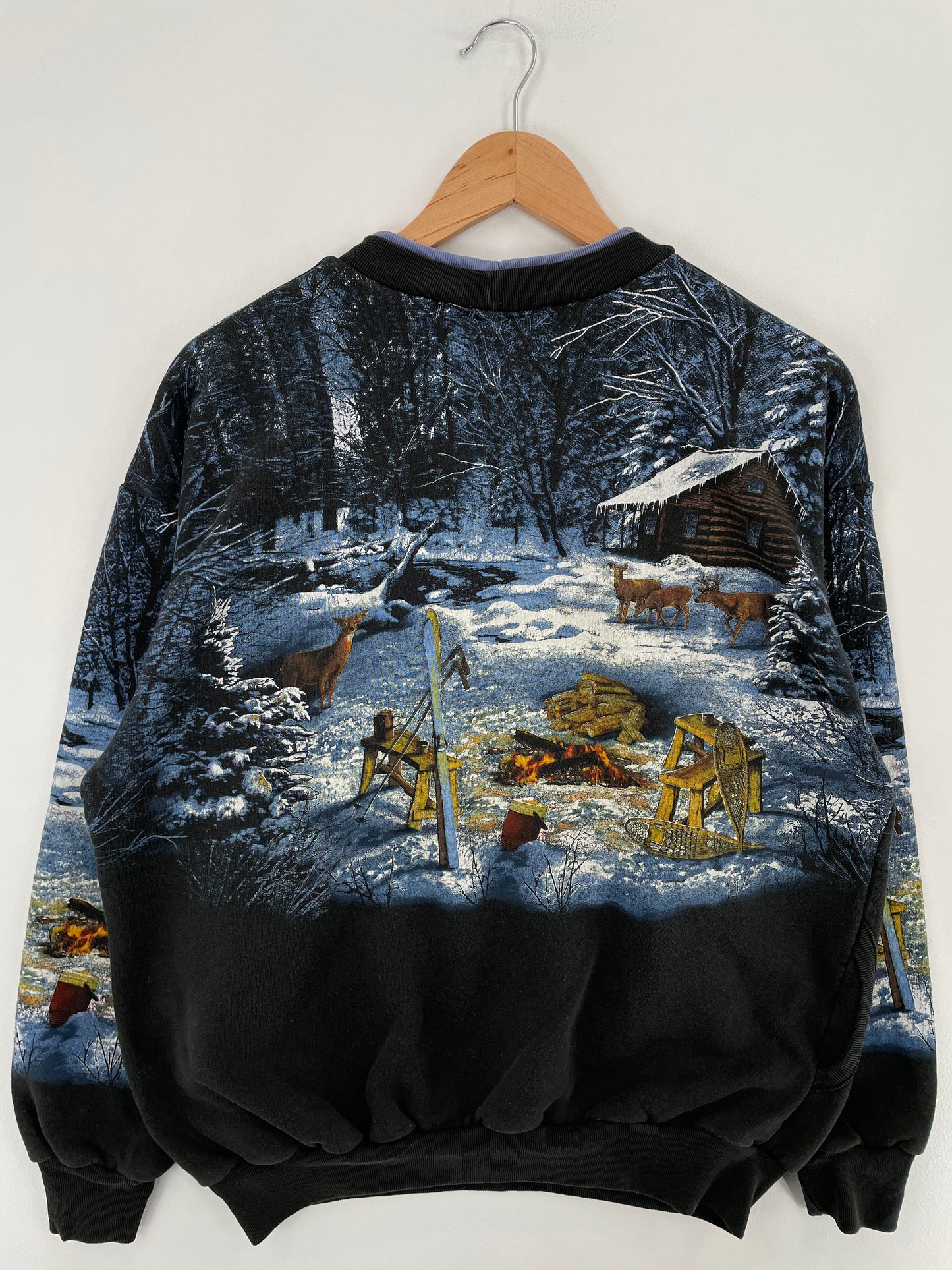 90's DEER Animal Made in USA Size L Vintage Sweat-Shirt / E4836S