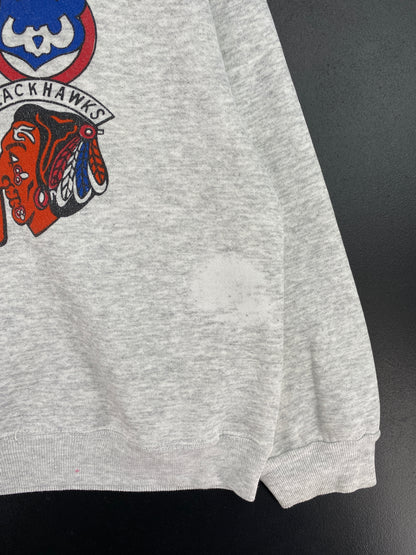 90's CHICAGO TEAM Made in USA Size XL Vintage NFL NHL MBA Sweat-shirt / E312