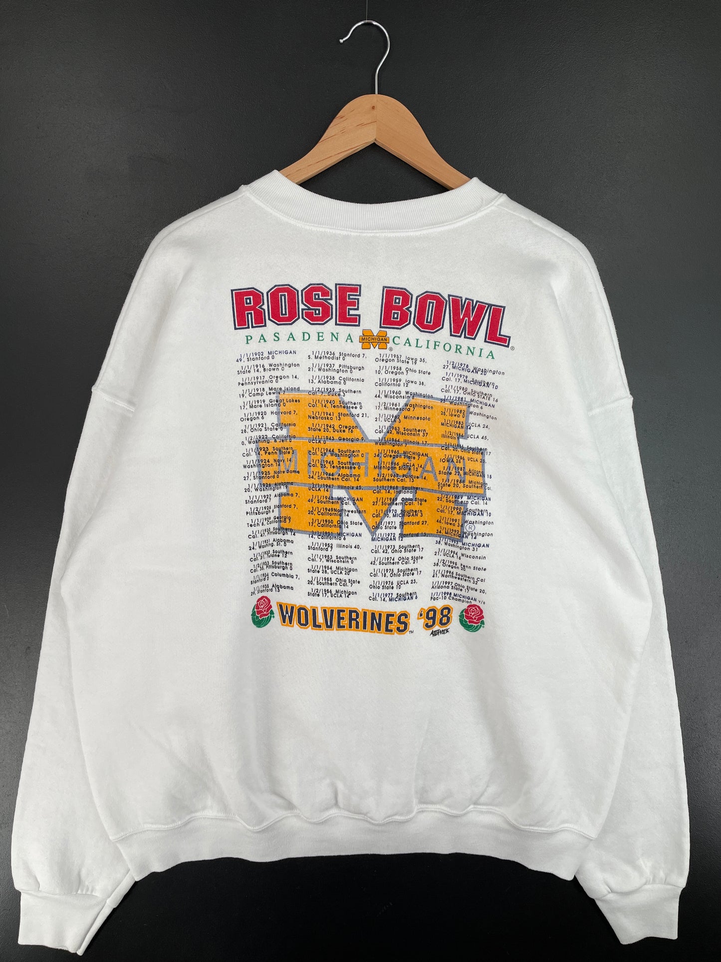 1998 MICHIGAN ROSE BOWL Size XXL Vintage College Sweat Shirt / E4909S