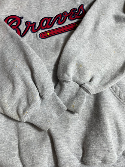 00' NIKE ATLANTA BRAVES Size XL Vintage MLB Hoodie Sweat-shirt / K9147