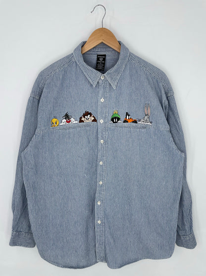 1997 LOONEY TUNES Size XL Vintage Botton-down Shirts/ K8853