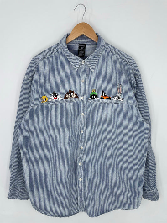 1997 LOONEY TUNES Size XL Vintage Botton-down Shirts/ K8853