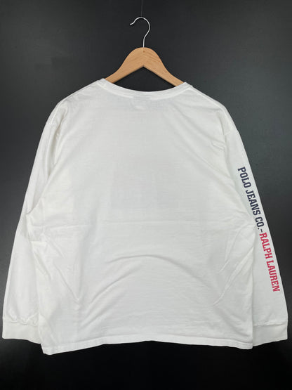 Vintage POLO JEANS RALPH LAUREN Size XXL Vintage Long Sleeve T-shirt / A1016
