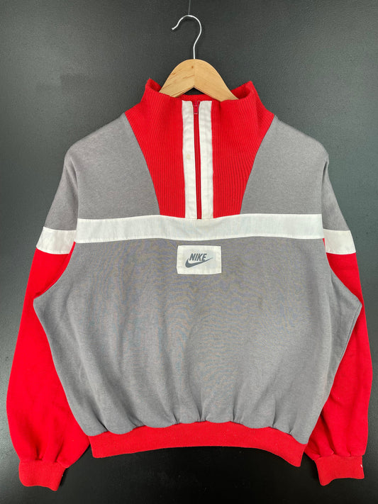 90’s NIKE Silver Tag Size M Vintage Half Zip-up Sweat-Shirt / E3298S