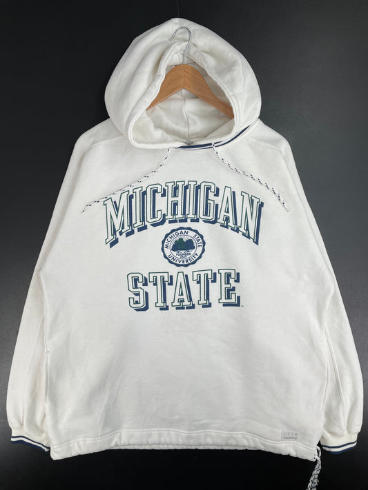 90's MICHIGAN STATE Size XL Vintage College Hoodie Sweat-shirt / E1509S