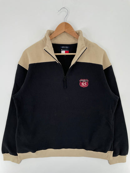 90's TOMMY HILFIGER Size L Vintage Half Zip-up Sweat-shirt / A2203