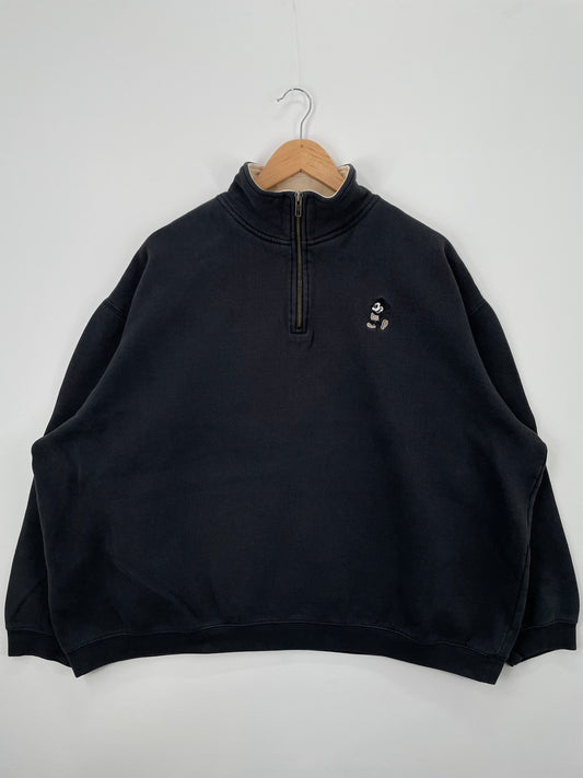00' DISNEY MICKEY Size XXXL Vintage Half Zip-up Sweat-Shirt / A1236