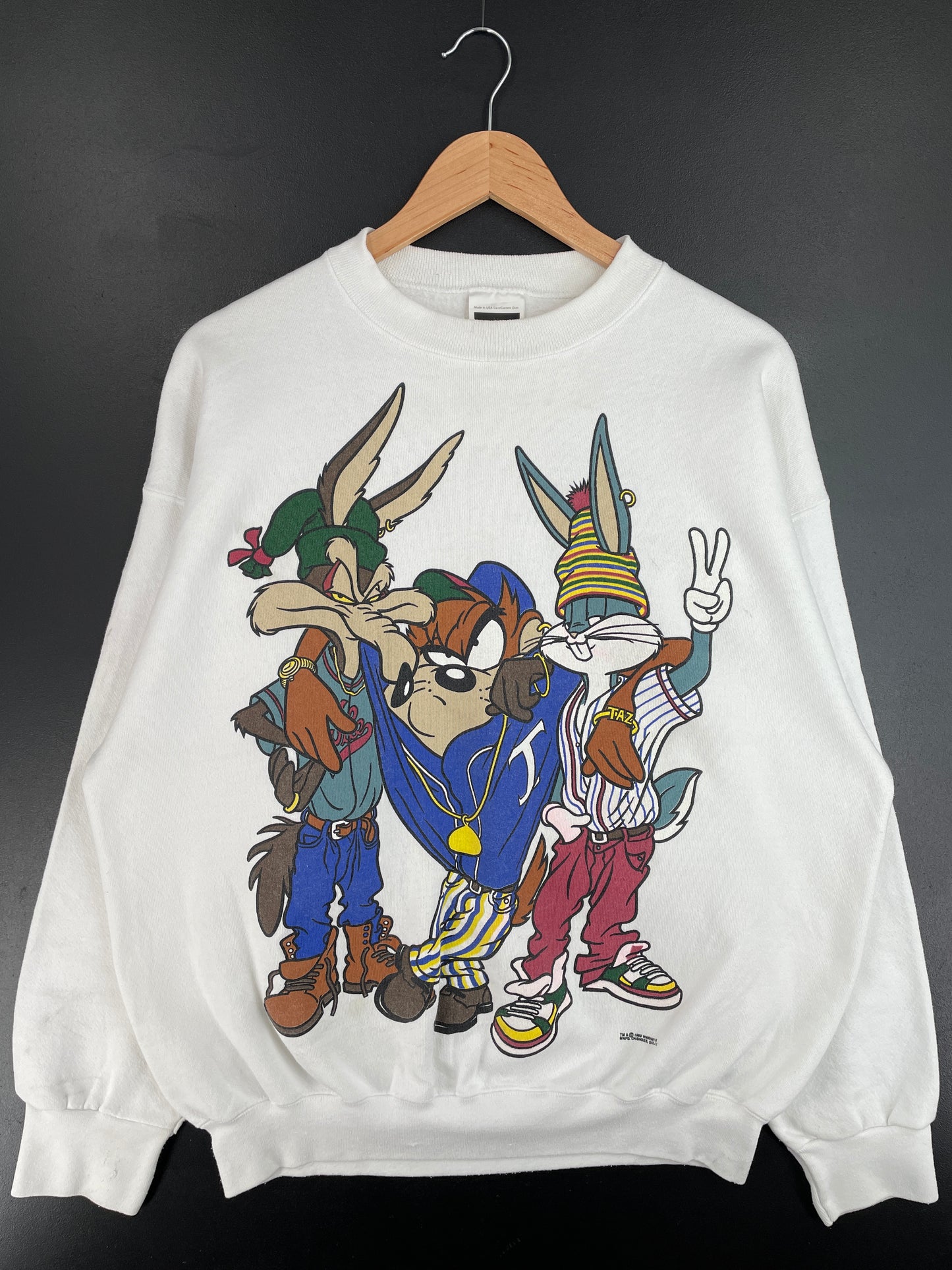 .1993 LOONEY TUNES Made in USA Size XL Vintage Sweat-shirt / E4673S