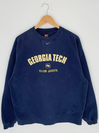 00' NIKE GEORGIA TECH Size M Vintage College Sweat-shirt / K8817