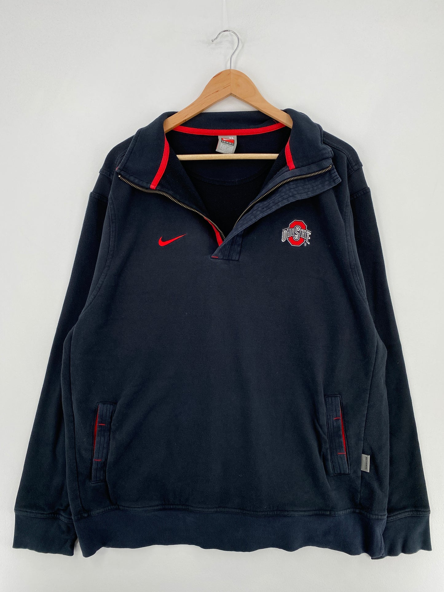 00’ NIKE x OHIO STATE Size XL Vintage College Half Zip Sweat-shirt / E2258S