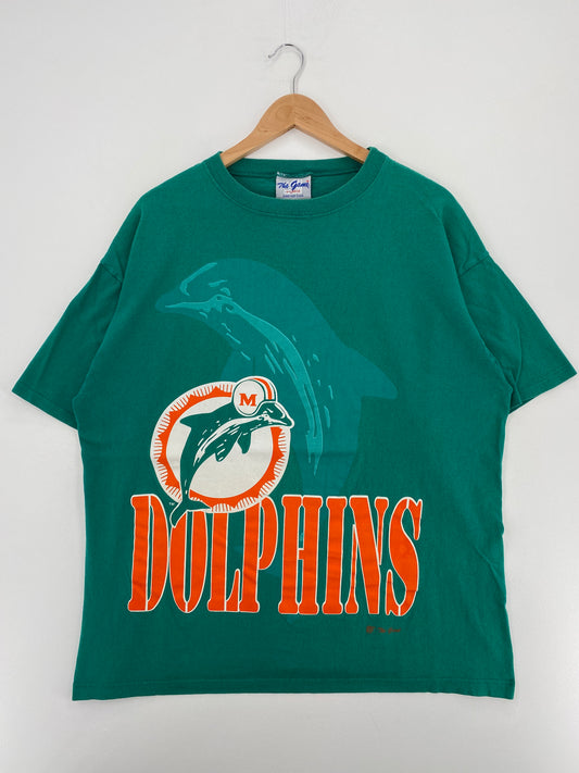 90's MIAMI DOLPHINS Size XL Vintage NFL T-Shirts / A5331