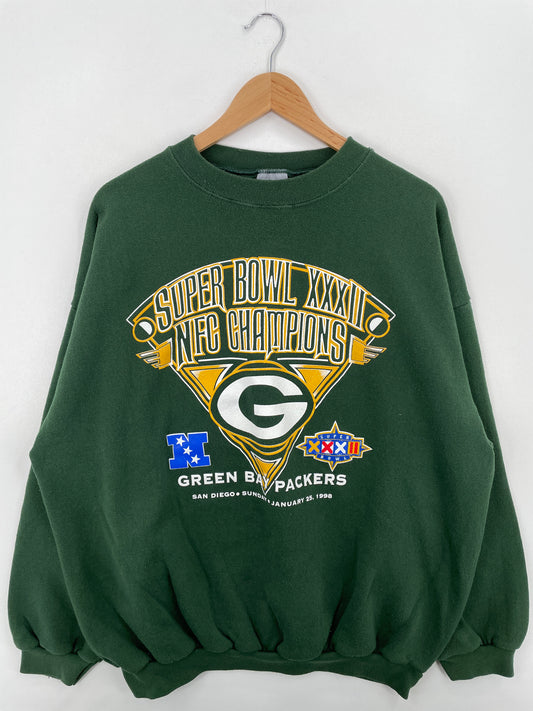 1998 SUPER BOWL GREEN BAY PACKERS Size XXL Vintage NFL Sweat-Shirt / A6536