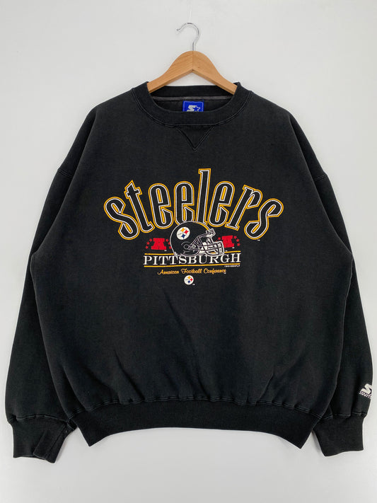 1996 STARTER x PITTSBURGH STEELERS Size L Vintage NFL Sweat-shirt / A2363