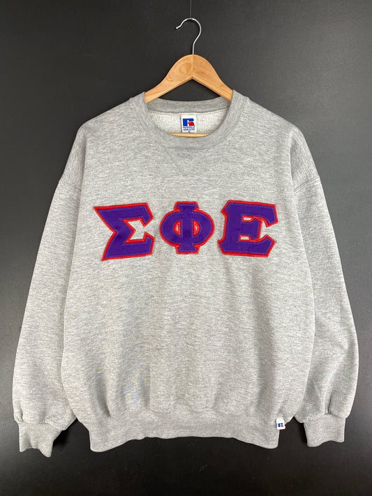 90's RUSSELL x SIGMA PHI EPSILON Size XL Vintage College Sweat-shirt / E1013