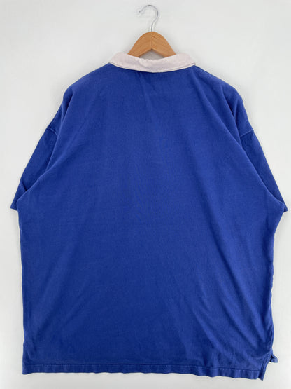 90's NIKE Size XXL Vintage Half Sleeve Rugby-Shirt / E909