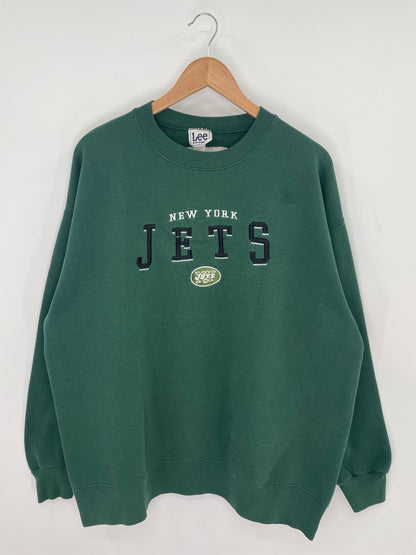 90's NEW YORK JETS Size XL Vintage NFL Sweat-Shirts/ K8761