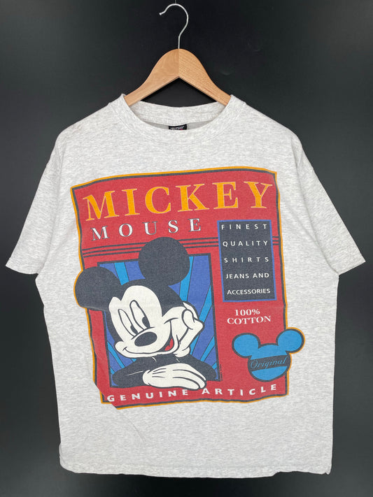 90’s DISNEY MICKEY Size No Tag 9Approx.XL) Vintage T-Shirt / K9412