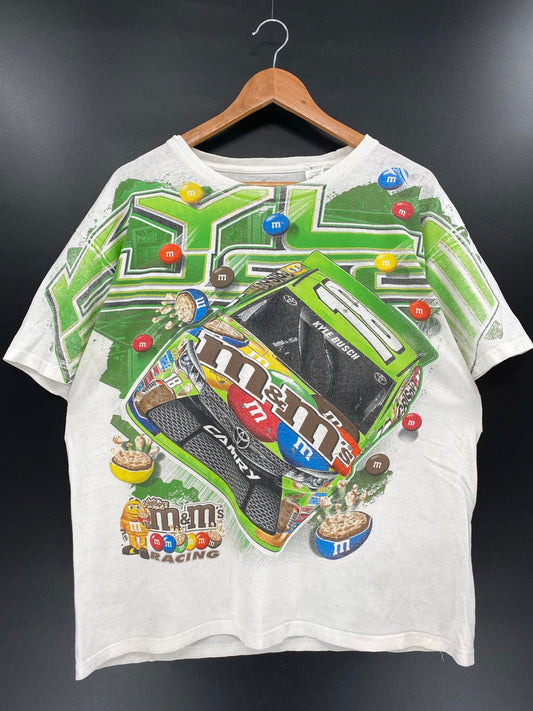 Vintage NASCAR M&M KYLE BUSCH Size L Racing T-Shirts / K4621