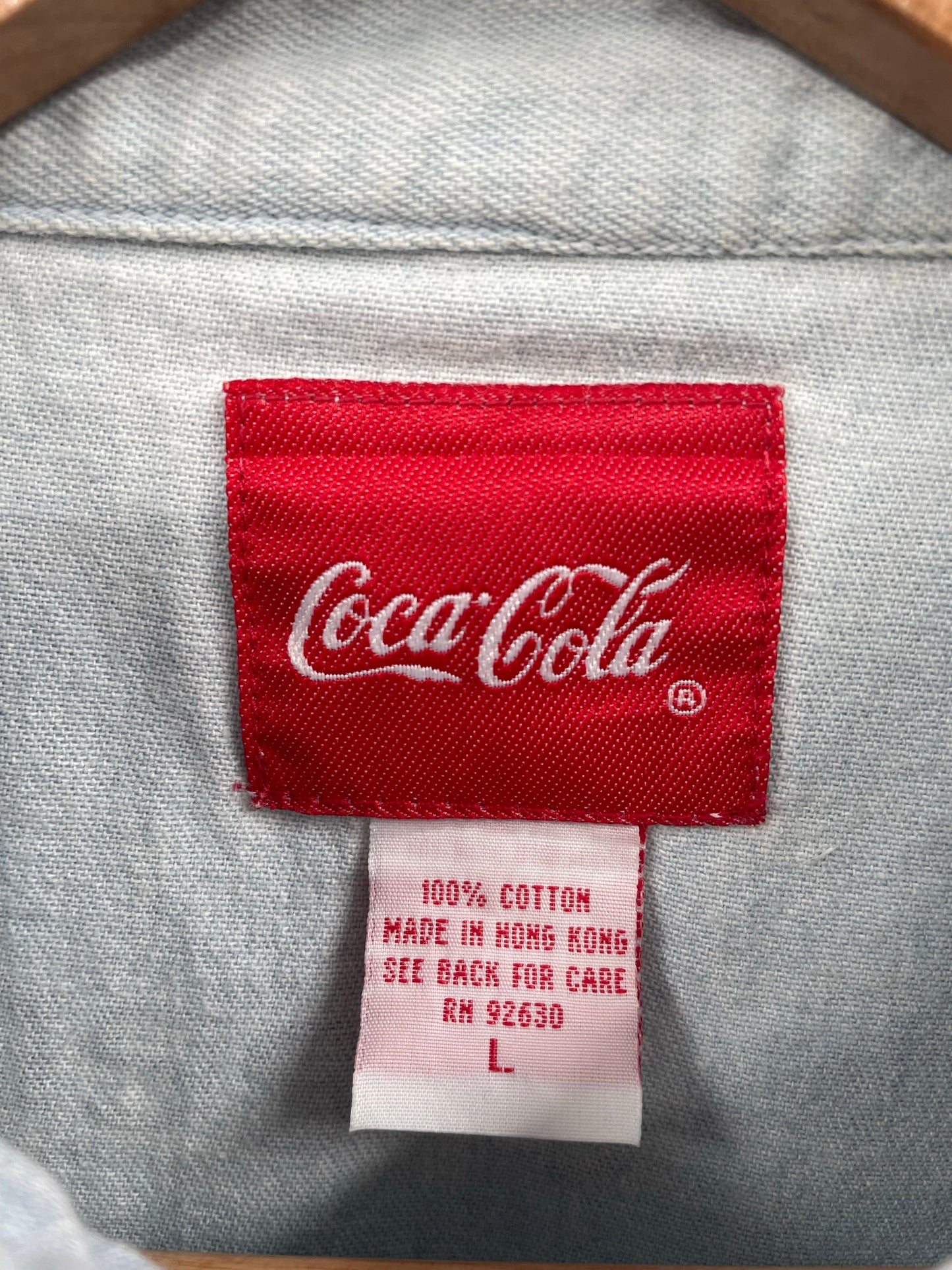 Vintage COCA COLA Size L Button Down Shirt / A9432