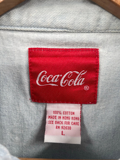 Vintage COCA COLA Size L Button Down Shirt / A9432