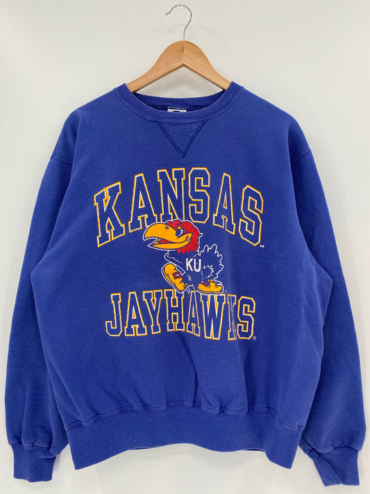 90's CHAMPION x KANSAS JAYHAWKS Size XL Vintage College Sweat-shirt / K6396