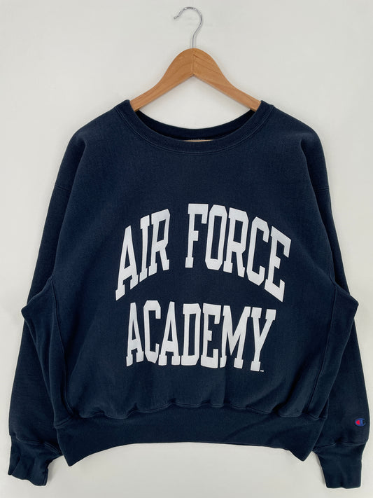 Vintage CHAMPION x AIR FORCE ACADEMY Size XL Vintage College Sweat-shirt / E881