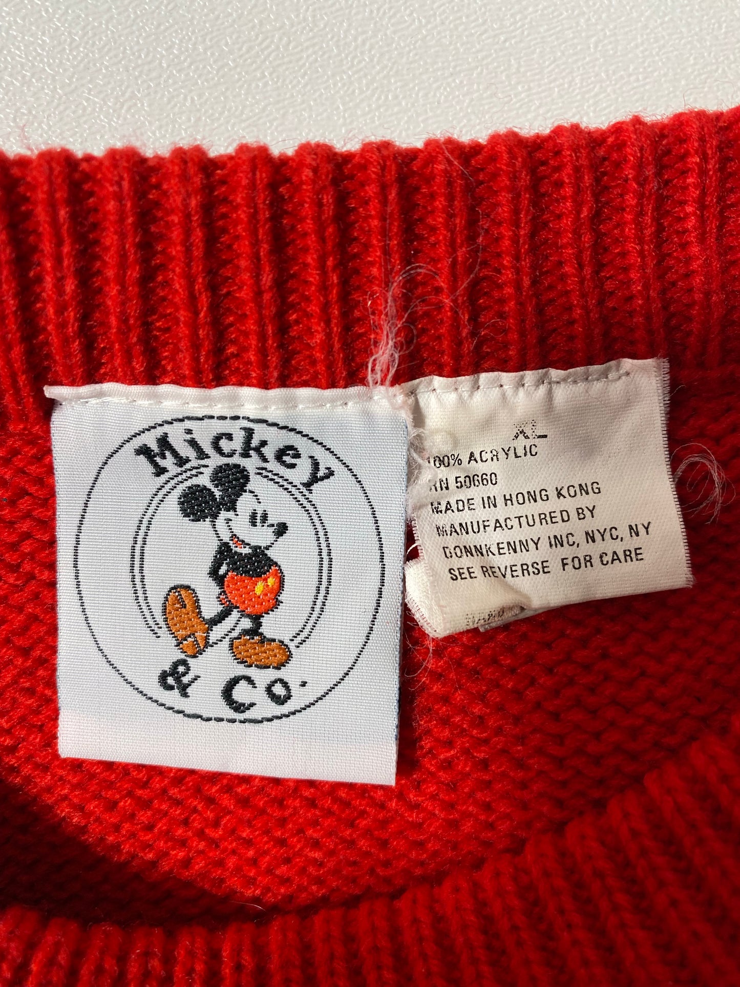 90's DISNEY MICKEY Size XL Vintage Knitwear / K7088