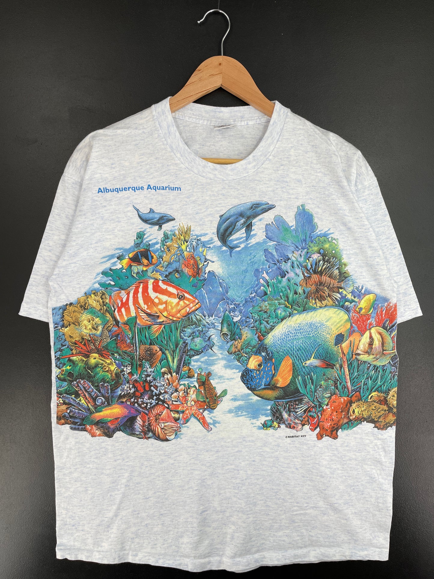90's ALBUQUERQUE AQUARIUM Made in USA Size L Vintage Animal T-Shirt / E6069T