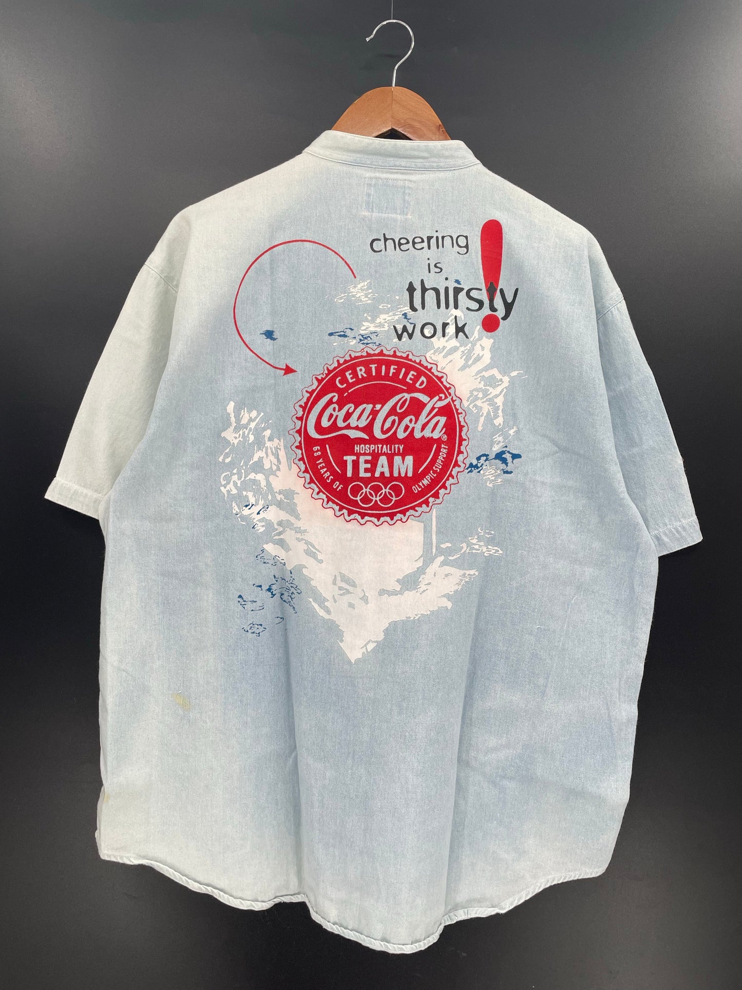 Vintage COCA COLA Size L Button Down Shirt / A9432