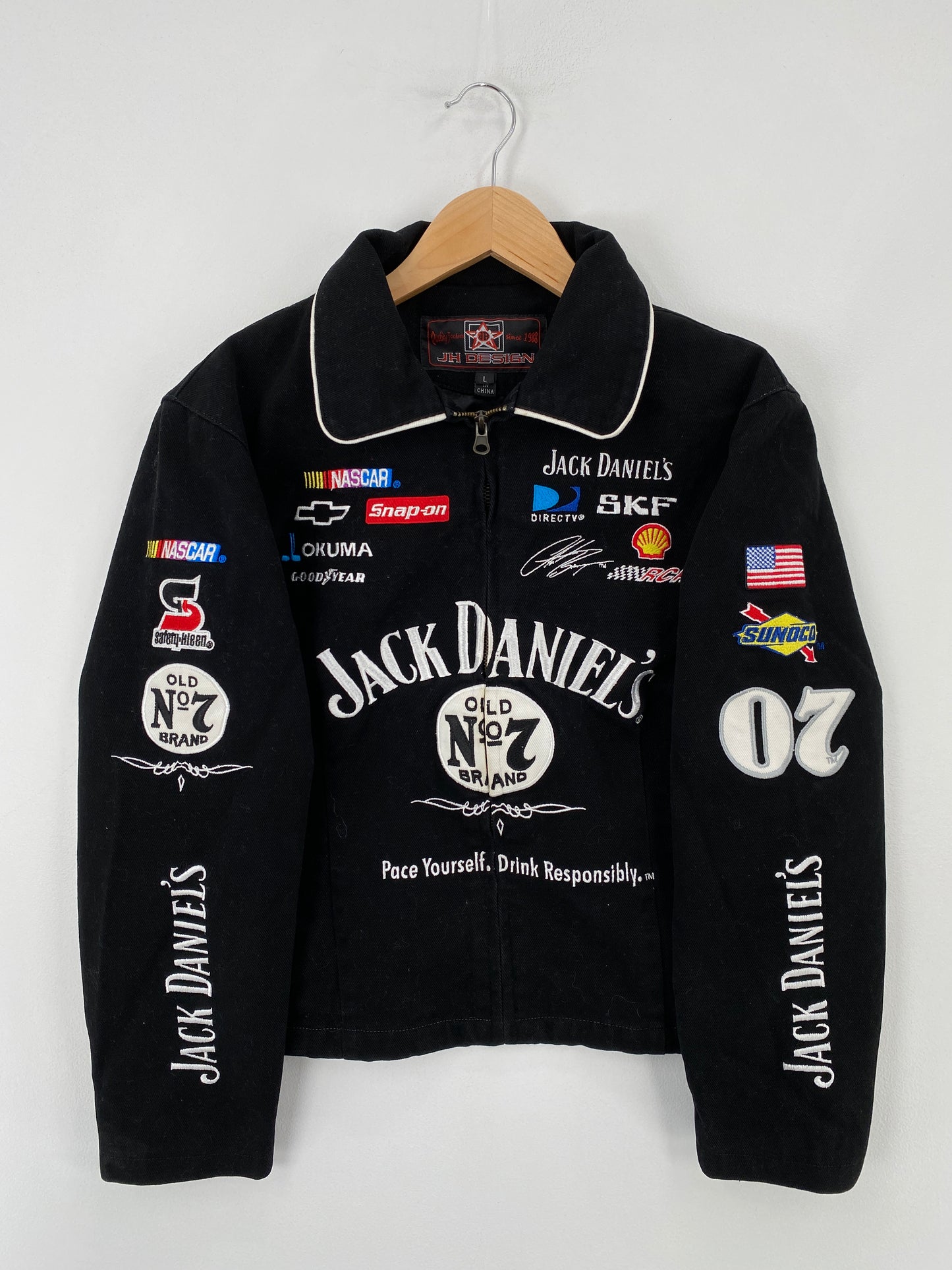 00' JACK DANIELS Size Ladies L Vintage Racing Jacket / E3676J