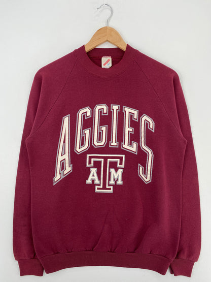 90's TEXAS A&M Made in USA Size L Vintage College Sweat-shirt / A4327