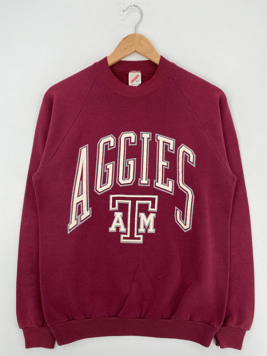 90's TEXAS A&M Made in USA Size L Vintage College Sweat-shirt / A4327