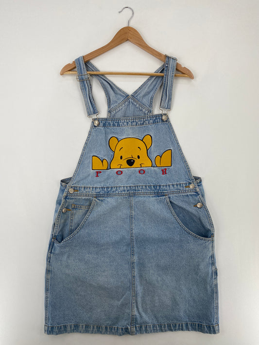 00' DISNEY WINNIE THE POOH Size XXL Vintage Denim Overall Dress / E395
