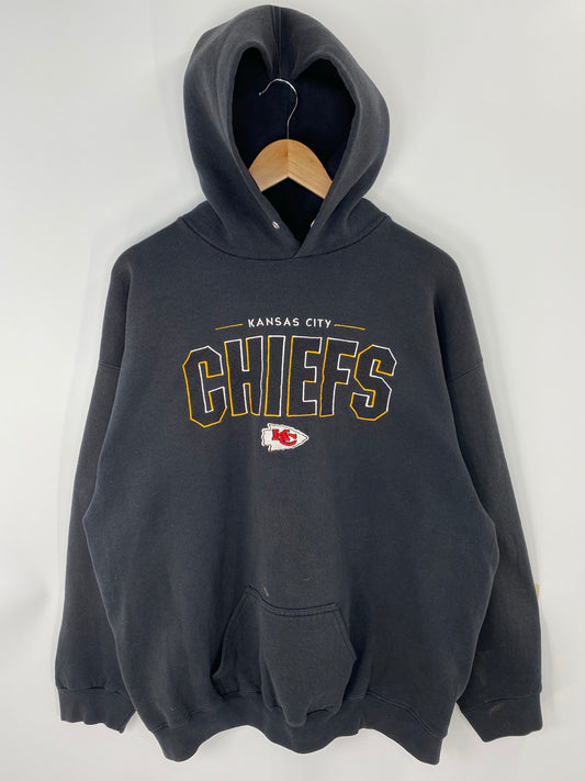 90's KANSAS CHIEFS Made in USA Size XXL Vintage NFL Hoodie Sweat-Shirt/ K8295