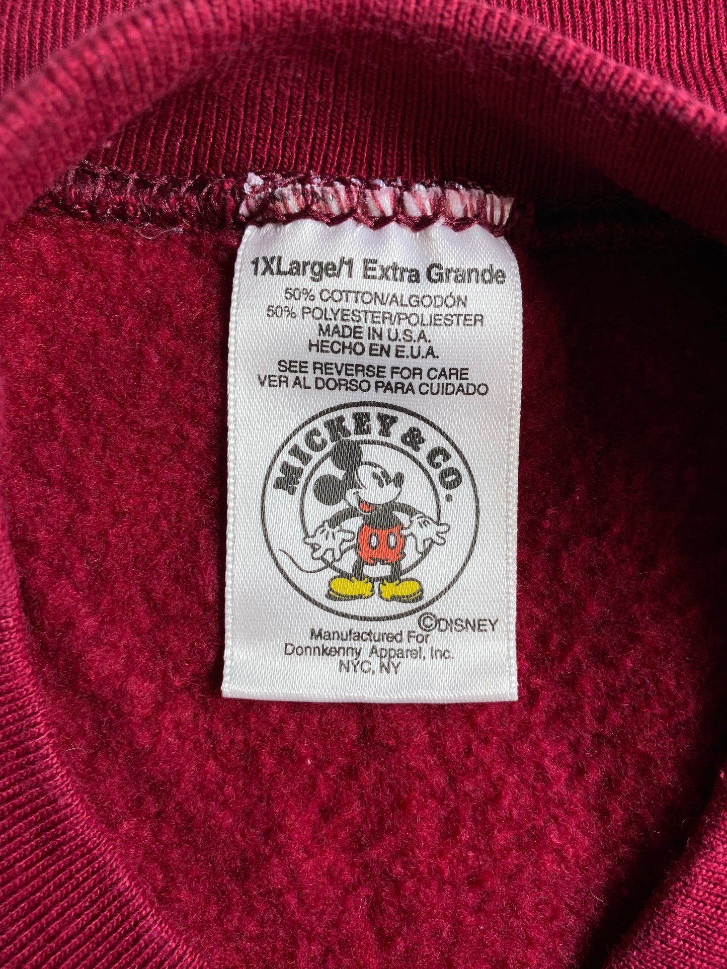 90's DISNEY MICKEY Made in USA Size XL Vintage Sweat-shirt / G5906S