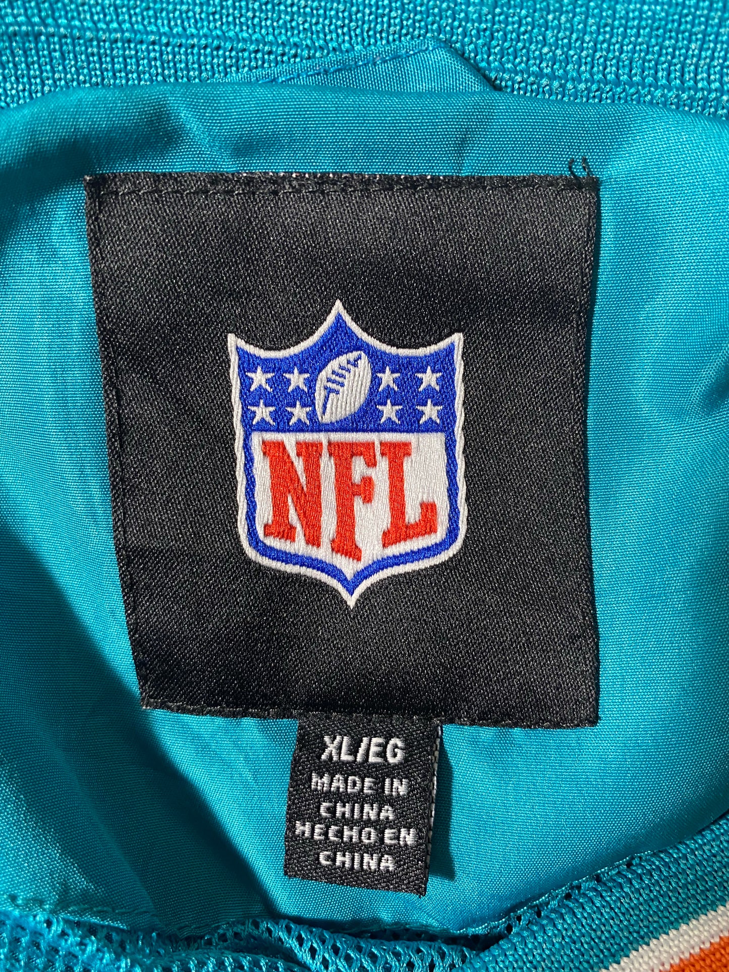 Vintage MIAMI DOLPHINS Size XL NFL Nylon Jacket  / K4721