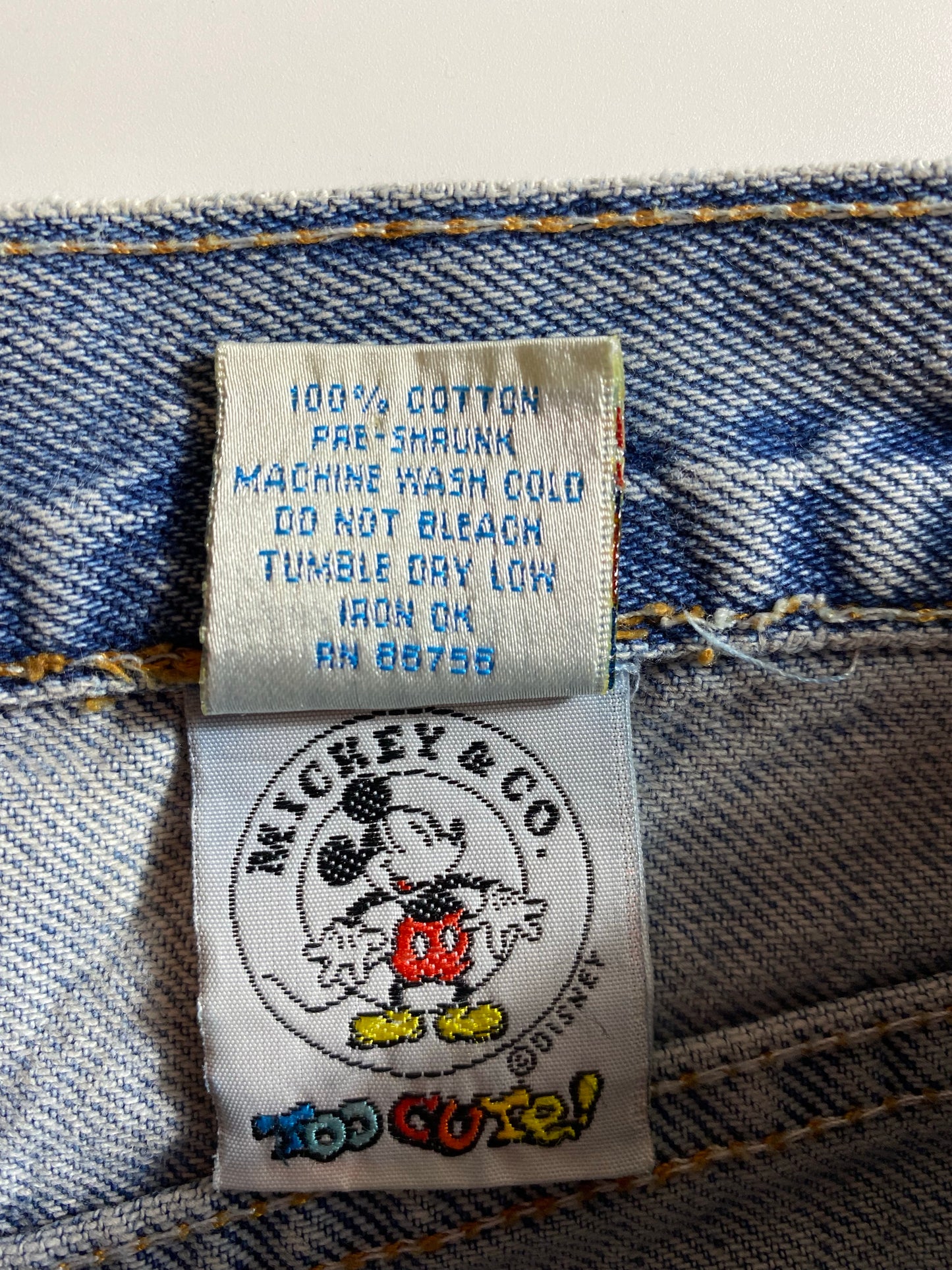 1994 DISNEY MICKEY AND MINNIE Made in USA Size 28 Denim Pants / K6721