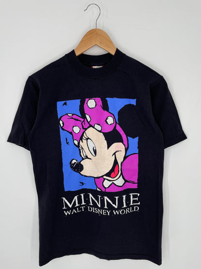 .90's DISNEY MINNIE Made in USA Size Ladies.S Vintage T-Shirt / A8835