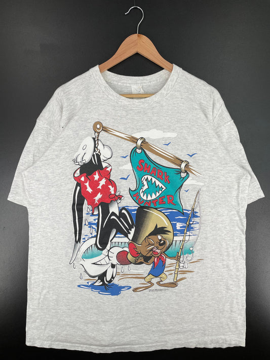 .1996 LOONEY TUNES SYLVESTER Made in USA Size One Size (Approx.XXL) Vintage T-Shirt / E2953T