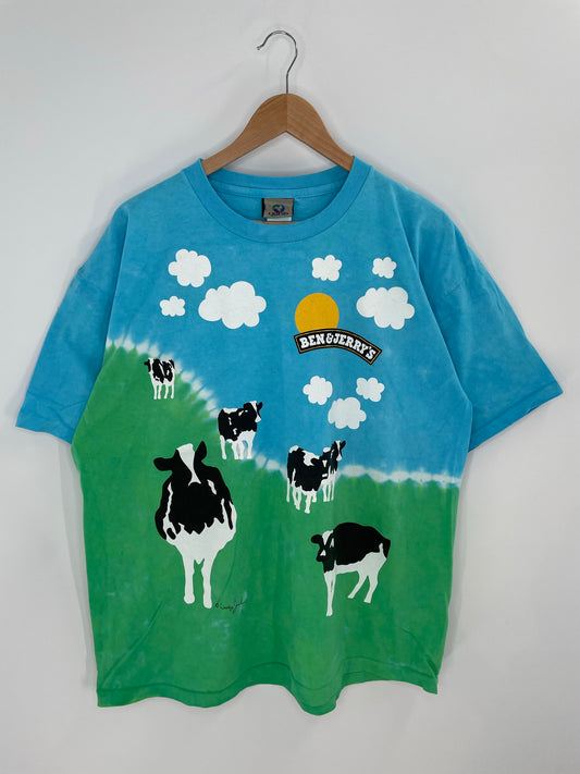 90's BEN & JERRY'S Made in USA Size XL Vintage T-shirt / K7465