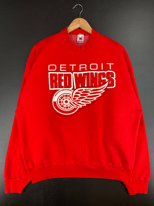 90's DETROIT RED WINGS Made in USA Size XL Vintage NHL Sweat-Shirt / A3404