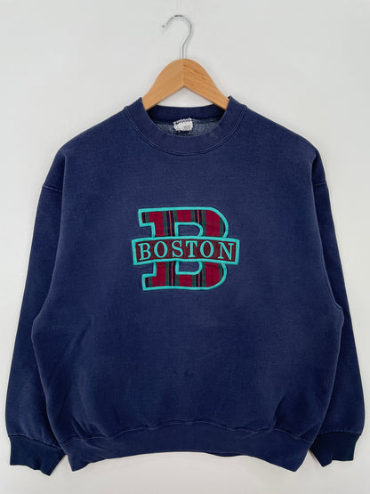 90's BOSTON Made in USA Size L Vintage College Sweat-Shirt / A6866