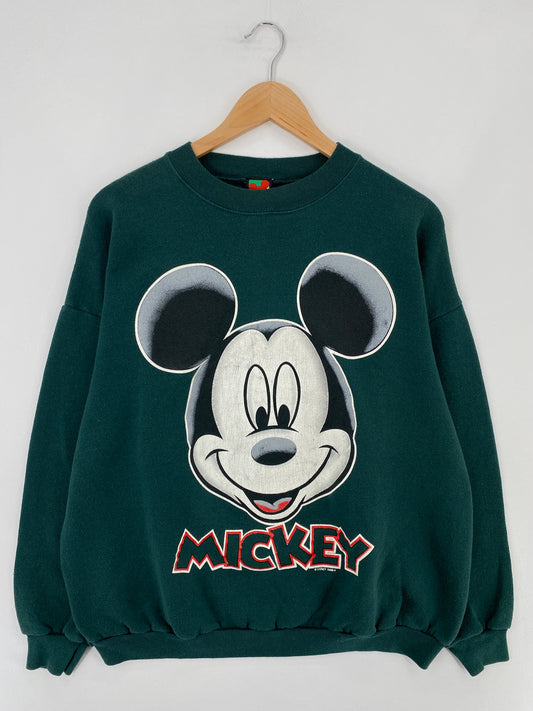90’s DISNEY MICKEY Size Approx.L Vintage Sweat-Shirts / E1989S