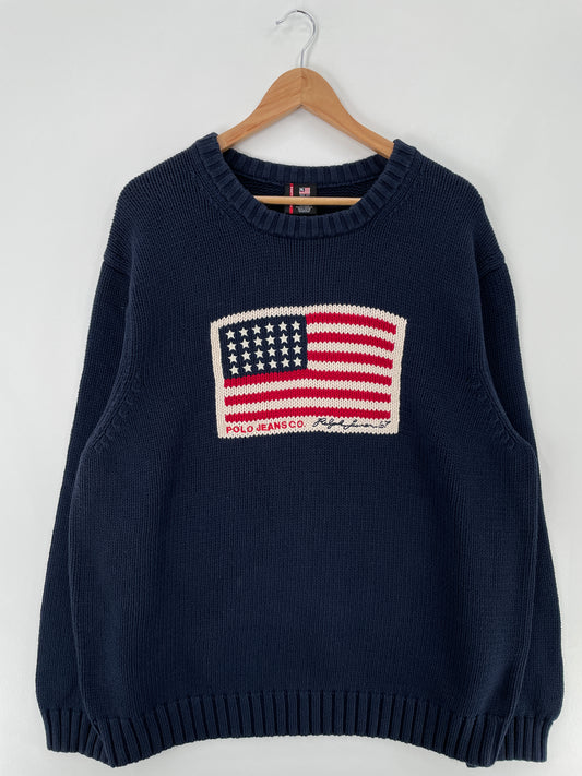 90's POLO JEANS RALPH LAUREN Size XXL Vintage Knitwear / E199